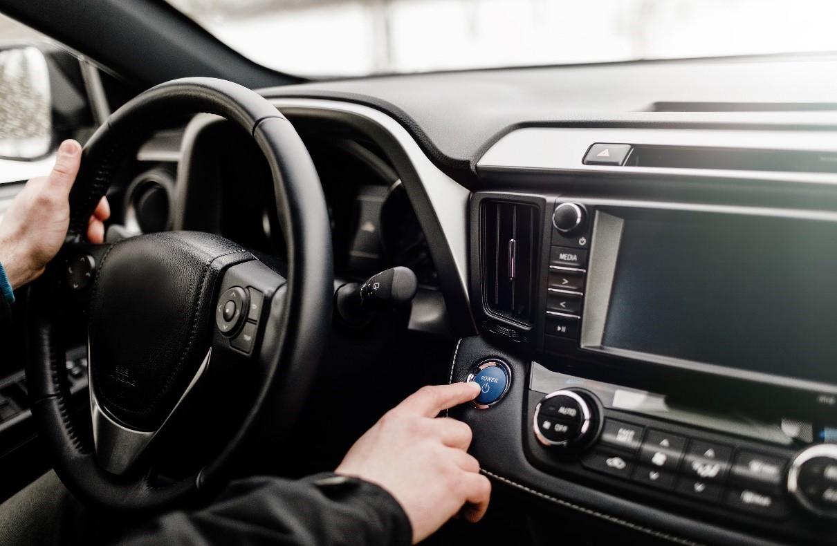 A person in a keyless car